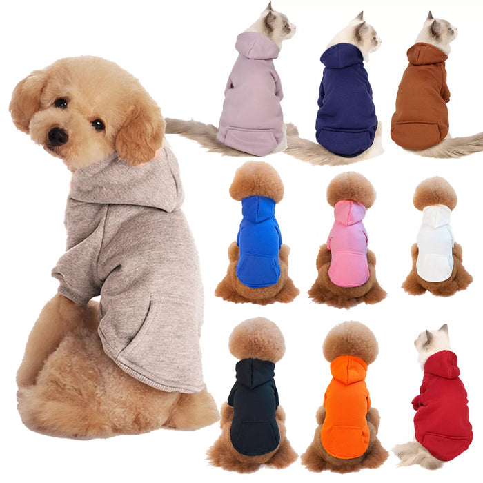 Furrvi Dog Hoodie Pet Clothes -Comfortable Soft Breathable Warm Dog Clothes, For Small and Medium Dogs (Pink, Grey, Black, Dark Blue, Red)